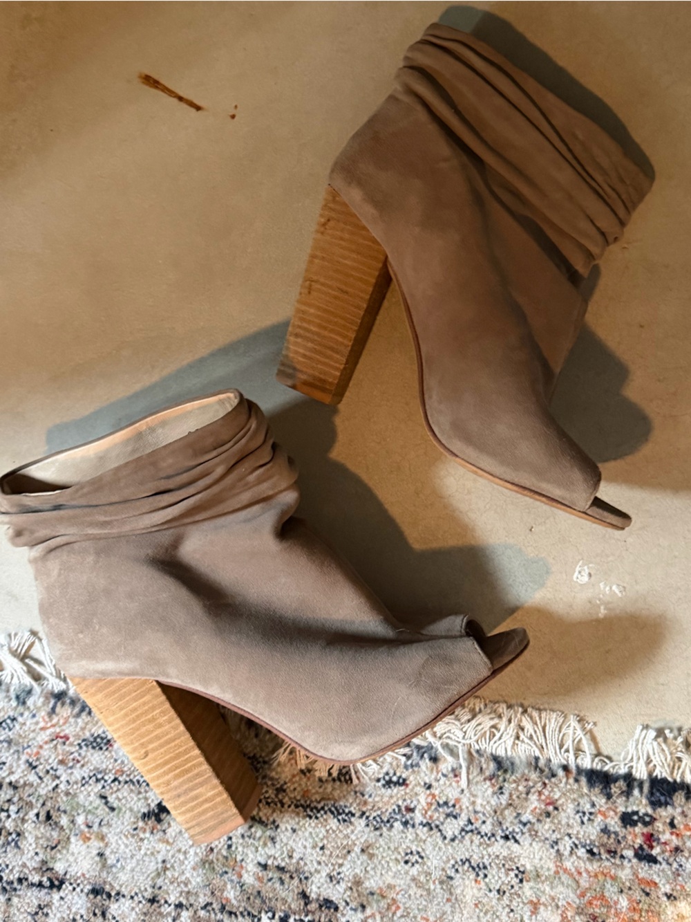 kristin cavallari open toe leather ankle booties